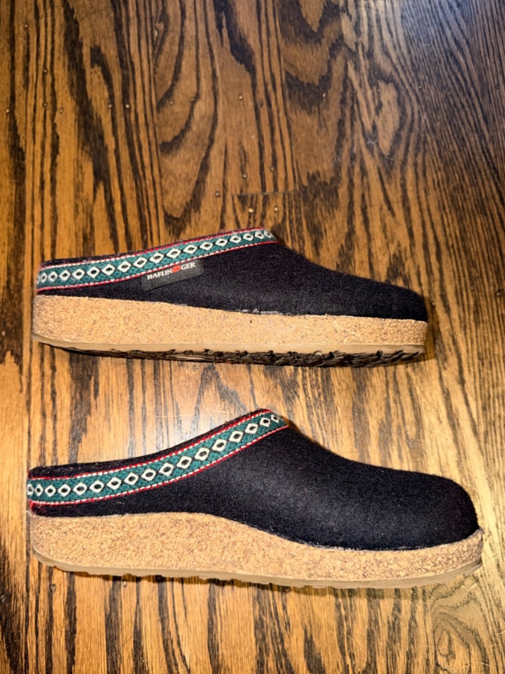 Haflinger Women's GZ Braid Grizzly Wool slip on clog mule 36 - Picture 2 of 6